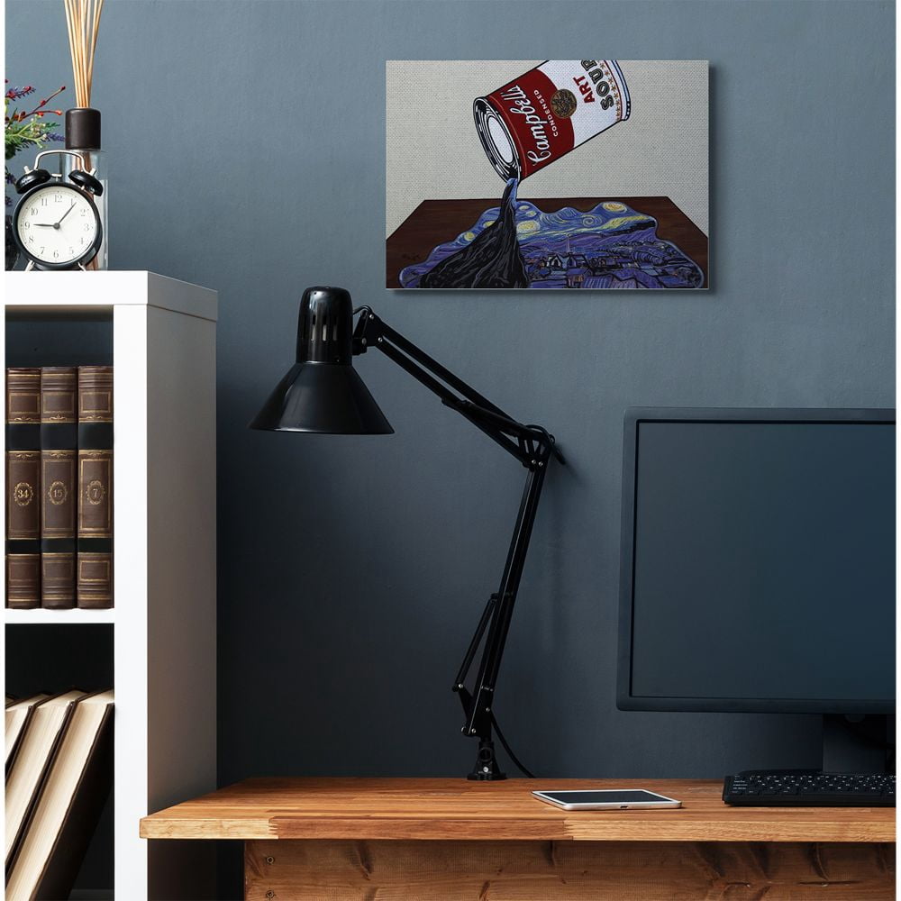 Stupell Industries Art Soup Van Gogh Andy Warhol Parody Modern Design Canvas Wall Art by Eric Waugh