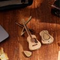 thumbnail image 2 of Wooden Guitar Pick Box Wooden Acoustic Guitar Pick Box Handmade Yellow Wood Plectrum Holder Storage Case, 2 of 5