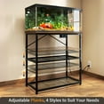 thumbnail image 6 of TC-HOMENY Fish Tank Stand 10-37 Gal, Aquarium Stand with Adjustable Shelf w/ 1000LB Load Capacity, Multipurpose Metal Reptile Tank Stand w/ Double Storage Design & Adjustable Boards, Brown, 6 of 8