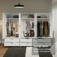 thumbnail image 6 of Madesa 6 Doors 6 Drawers Storage Cabinet Wardrobe with Shelves and Hanging Space 94"L Wooden Armoire Closet Organization Unit for Bedroom and Office - White, 6 of 11