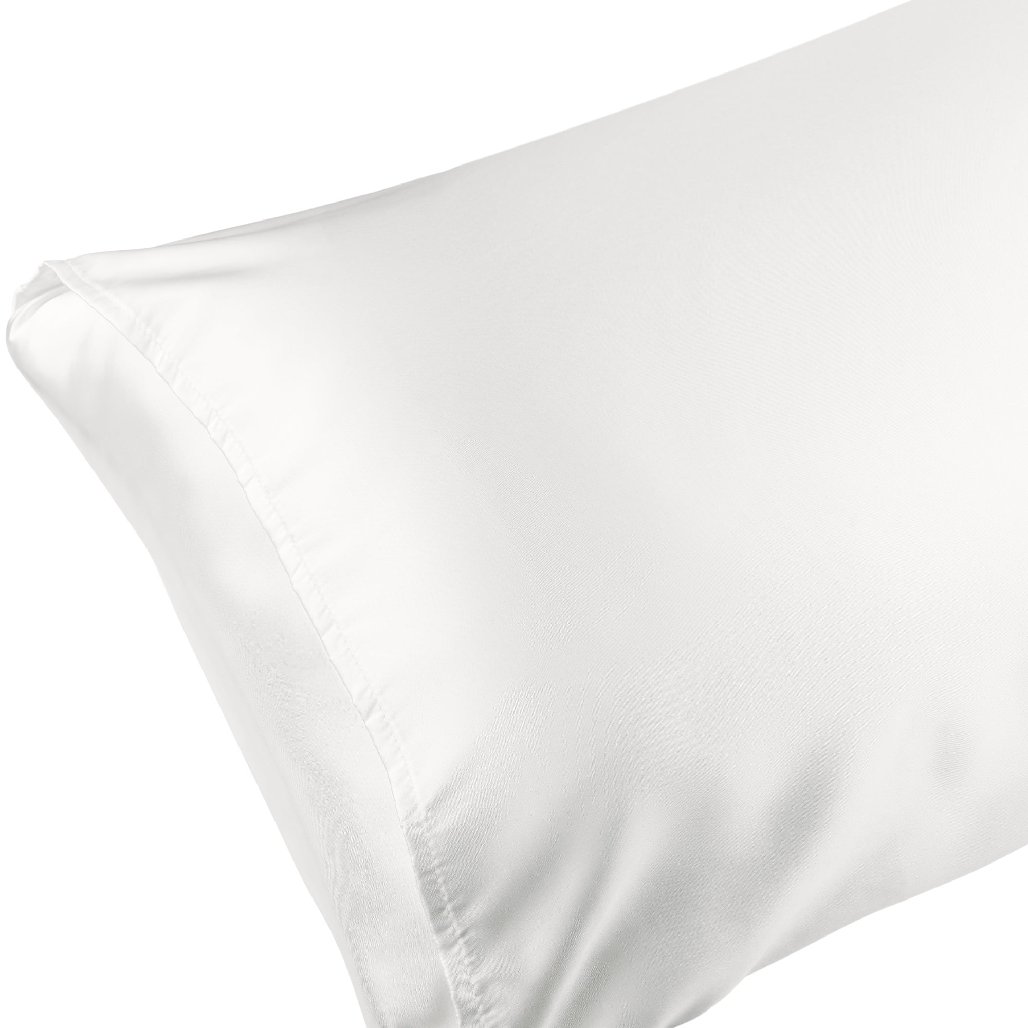 Unique Bargains Envelope Closure Breathable and Soft Satin Pillowcase (2 Count) White Standard