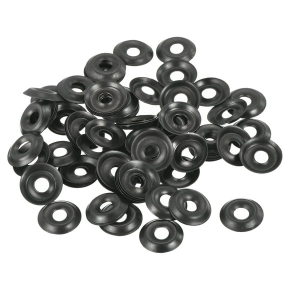 100Pack Cup Washer Countersunk, Iron Black Countersunk Finish Washers for M4 Screws(M4 ID x 14mm OD x 2mm Thick)