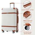thumbnail image 3 of 3 Pieces Luggage Sets, Expandable Travel Suitcase with TSA Lock and 360° Double Spinner Wheels, 20"/24"/28" Hardshell Suitcase Sets for Women Men Weekender, White, 3 of 9