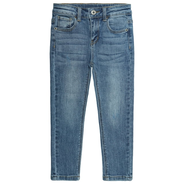 KIDSCOOL SPACE Boys Jeans,Little Boy Elastic Band Inside Stretchy Washed Soft Slim Cotton Denim Pants