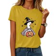 thumbnail image 2 of Halloween Shirt For Women Print T Shirt Short Sleeve T Shirt Top Spooky Pumpkin Gift Top, 2 of 9