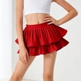 thumbnail image 2 of Yindaity Girls Pleated Skirt School Tennis Skirt Kids Casual Mini Flare A Line Skirts Uniform Skorts Skirt for Girls(Red,9-10 Years), 2 of 5
