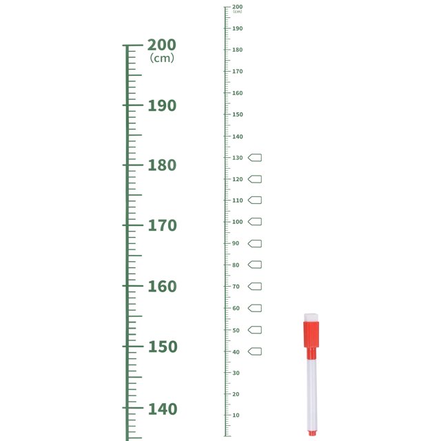 Unique Bargains Growth Chart 200cm Metric Height Chart Ruler Wall Decor with Marker Pen, Dark Green