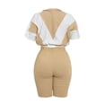 thumbnail image 4 of GILIGEGE 2 Piece Sets for Women Summer Women's Sportswear Set with Short Sleeves Loose Fit Color Blocked and Tight Fitting Pants In Europe and America Style Summer Lounge Sets Khaki Xxl, 4 of 4