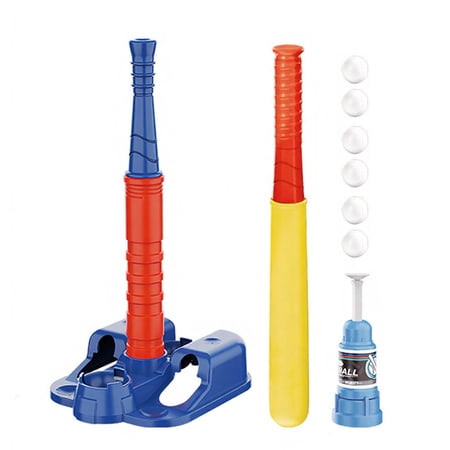 YIFAEUX T-Ball Set for Kids Ball Launcher T Ball Stand Baseball Bat And 6 Baseballs Set Toddlers Outdoor Toys for Boys Girls