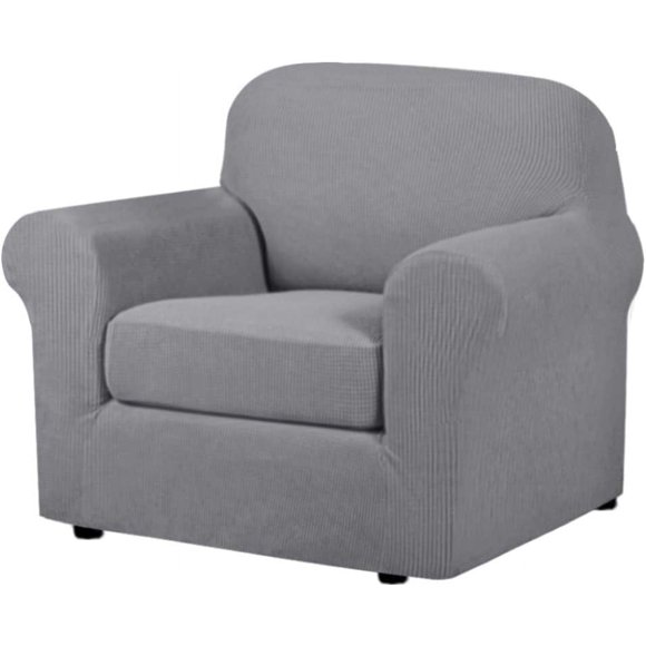 2-Pieces Armchair Cover Chair Slipcovers with Arms Furniture Protector Cover Fit Armchair Width Up to 48 Inch, Jacquard Spandex Couch Covers Armchair Slipcover - Dove, Chair