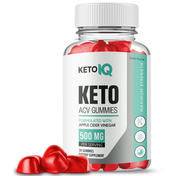 KetoIQ Keto ACV Gummies, Apple Cider Vinegar, Max Strength, 1 Month Supply Dietary Supplement, Made in USA (1 Pack)
