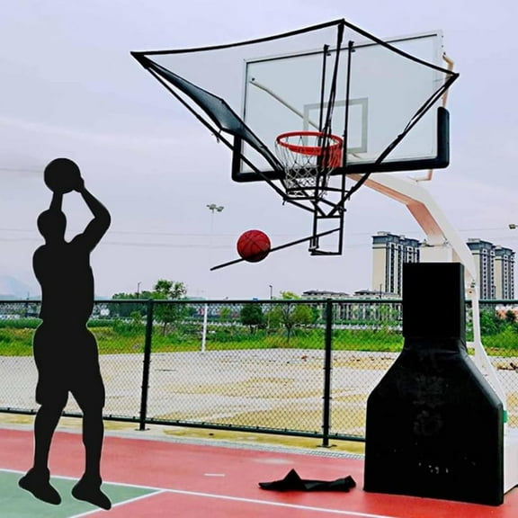 Gamvdout Basketball Hoop Returner Basketball Shot Return Apparatus Hanging Basketball Shot Returner  Hang Basketball Rebounder Net Return Attachment  180 Degree Rotatable Chute Gifts for Basketball L