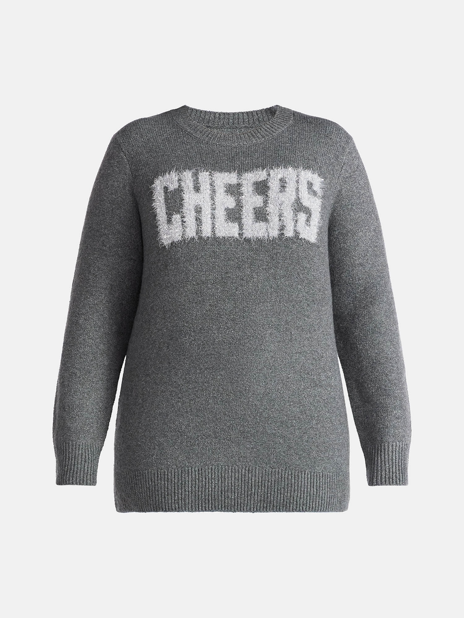 Terra & Sky Women's Plus Holiday Talking Sweater, Midweight, Sizes 0X-4X