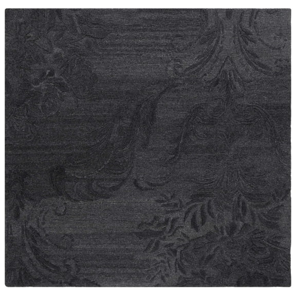 SAFAVIEH Jardin Salome Leaves Area Rug, Black, 6' x 6' Square