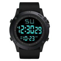 TIHLMK Watch for Men Fashion Men Led Digital Date Military Sport Rubber Quartz Watch Alarm Waterproof