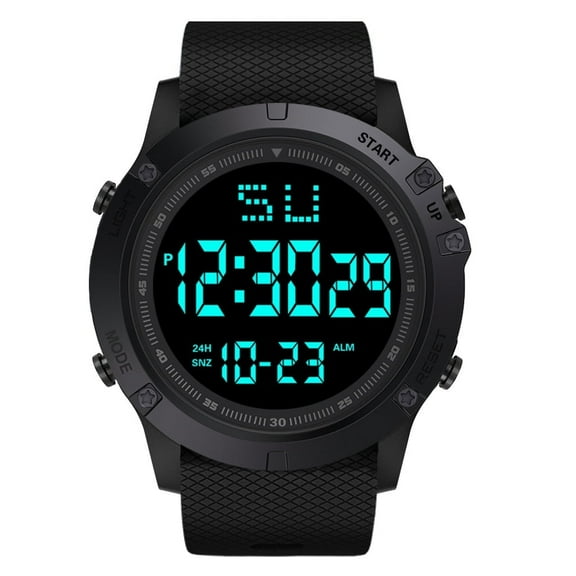 TIHLMK Watch for Men Fashion Men Led Digital Date Military Sport Rubber Quartz Watch Alarm Waterproof