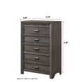 thumbnail image 5 of Newboti Furniture 1Pc Contemporary Five Drawers Chest Grayish Brown Driftwood Finish Rustic Finish Bedroom Wooden Furniture 3475, 5 of 5