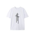 thumbnail image 3 of Graphic - Camiseta para hombre, color negro, pequeñaCross Print Men's , Casual Style, Short Sleeve, Summer T-Shirt, Round Neck, Soft Cotton Material Top Tee For Adult, Men, Women, Teen, Teenager, Ad, 3 of 6