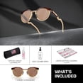 thumbnail image 3 of Oakley OO9242 HSTN Round Shaped Non-Polarized Sunglasses for Men - Includes Official Eyewear Kit - Dark Amber/Light Curry Frame with Prizm Tungsten Lens, 3 of 6