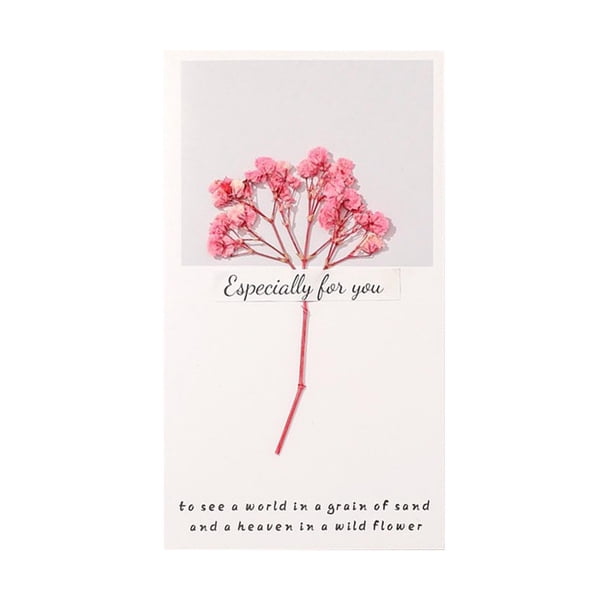 Tarjeta de felicitación con flores secas Diseño ecológico único Papel kraft marrón reciclado Los amantes de la naturaleza celebran con belleza natural