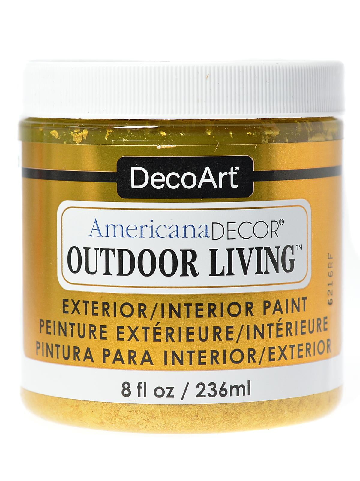 Americana Decor Outdoor Living Paint gold, 8 oz. (pack of 3)