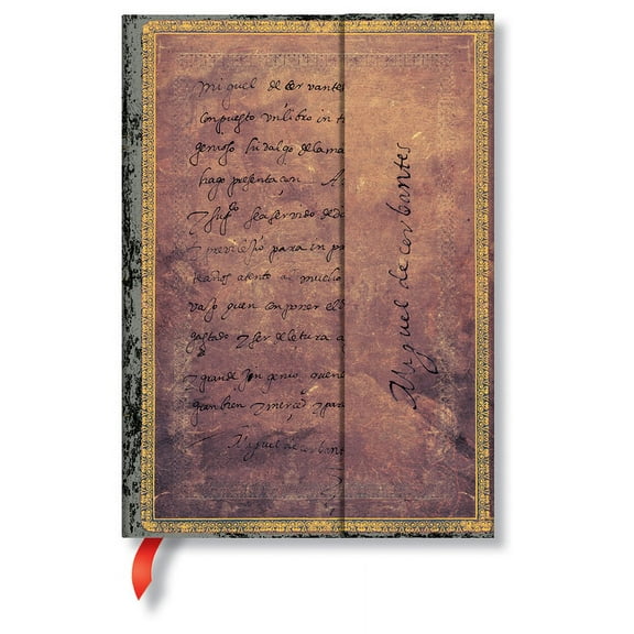 Paperblanks | Cervantes, Letter to the King | Embellished Manuscripts Collection | Hardcover | Midi | Lined | Wrap Closure | 144 Pg | 120 GSM (Diary)