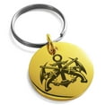 thumbnail image 1 of Stainless Steel Pirate Anchor & Pistols Emblem Engraved Small Medallion Circle Charm Keychain Keyring, 1 of 1