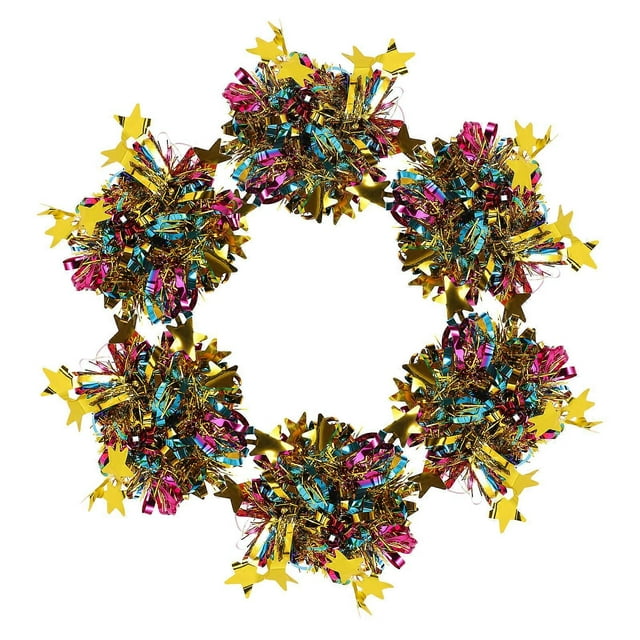 6pcs Cheerleader Pompoms Kit for Cheerleading with Pom Poms and Hand Flowers