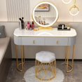 thumbnail image 3 of Nordic Ins Dressing Cabinet Chair with Mirror Makeup Table Vanity Dressing Table Bedroom Furniture Modern Luxury Home Dressers My Lux Decor Round, 3 of 30