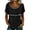 Black, variant on Short Sleeve Length Tops for Women Lace Patch Casual Dressy Blouses Vintage Trendy Shirts Round Neck Loose Fit Tunic Khaki L