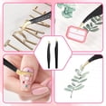thumbnail image 6 of 2 Pcs Professional Lash Tweezers, Eyelash Cluster Extension Tools with Bent and Straight Tips for Classic Volume Extensions, Non-Slip Grip Precision False Lashes (Black), 6 of 7