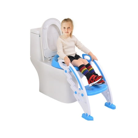 ToysOpoly Portable Potty Toilet Ladder Seat Trainer. Sturdy, Comfortable, Safe, Built in Non-Slip Steps and Memory Foam Seat. Best Gifts for Kids (Best Bidet Toilet Combo)