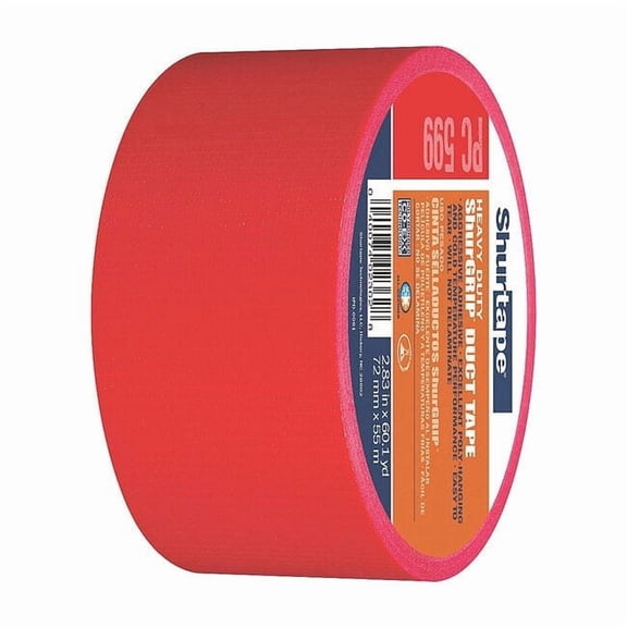 Shurtape Duct Tape, Red, 60-1/8 yd L, 2-7/8 in W 105497
