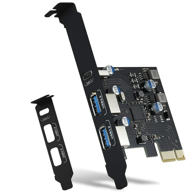 Tarjeta PCIe USB 18W Power Delivery, PCI Express 3 Puertos (Tipo C, 2 X Tipo A) Tarjeta de Expansión de Carga Rápida PCIe USB 3.0