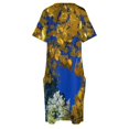 thumbnail image 4 of Vestido largo holgado para mujer prenda de lujo con bolsillos dorados a azules para cumpleaños y fiesta nocturna, 4 of 6