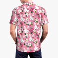 thumbnail image 3 of Balery Rose Rabbit Printed Men’s Short Sleeve Polo Shirt, Midweight Men's Shirt,Golf Polo shirts -Small, 3 of 8
