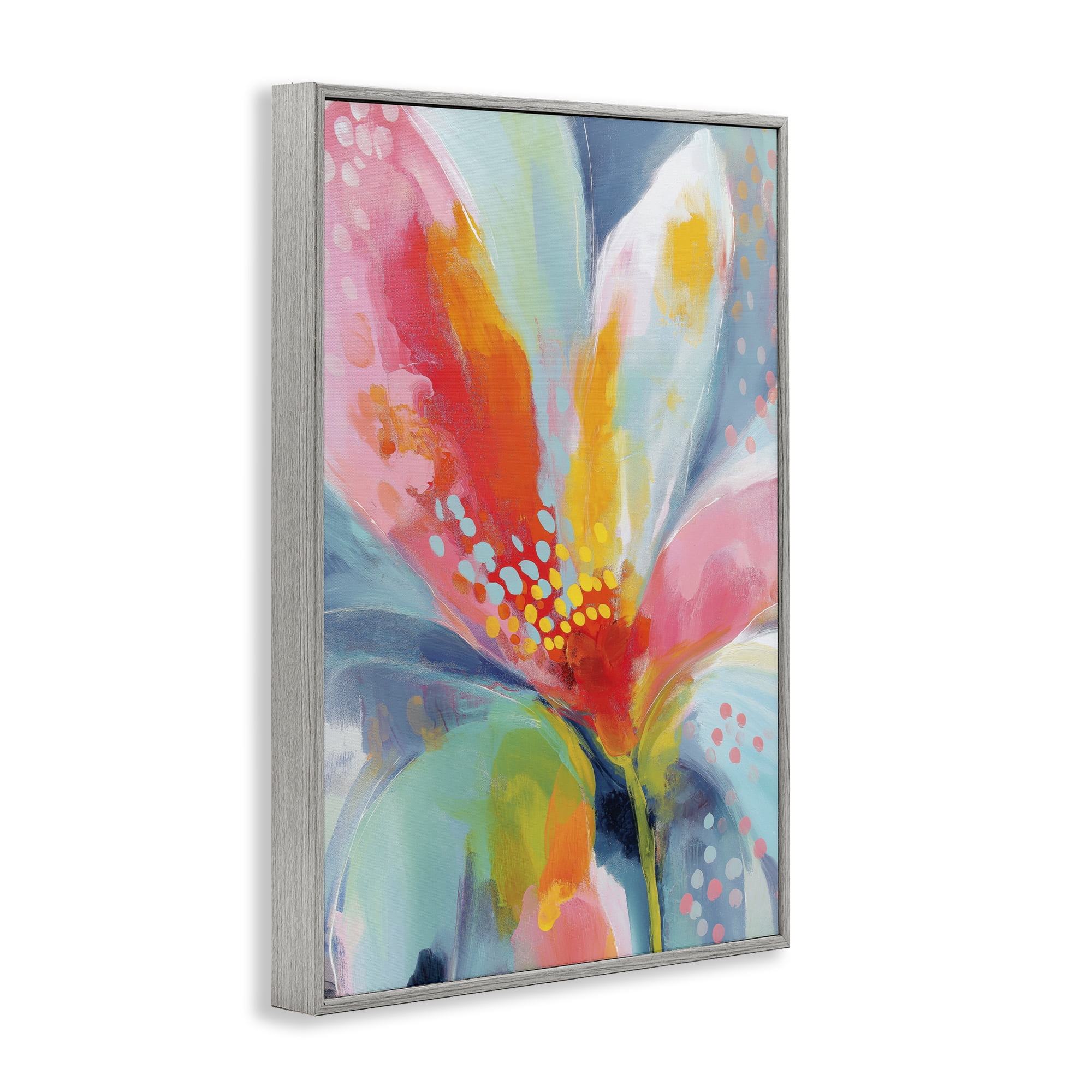 Stupell Industries Dotted Bloom Expression Gray Framed Giclee Art, design by Chromatic Storm Studio