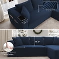 thumbnail image 4 of DEALTOPS 104'' Modular L-Shape Sectional Sofa with Chaise, Comfy Deep-Seat Cloud-Couch, Corduroy - Blue, 4 of 8