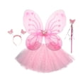 thumbnail image 2 of Disfraz de hada para niñas, falda tutú, disfraz de ángel, disfraz de princesa. Rosa, 2 of 9
