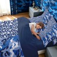 thumbnail image 4 of Manfei Retro Leopard Animal Print King Bedding, Old Fashion Camo King Bed in a Bag, Ocean Blue, Blue Reversible, 7 Pieces, 4 of 6