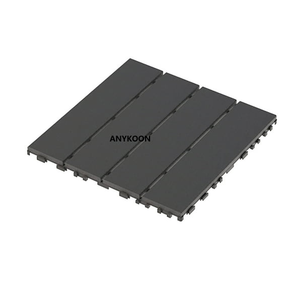 ANYKOON 12"x12" Plastic Interlocking Deck Tiles,44 Pack Patio Deck Tiles, Waterproof Outdoor All Weather Use, Patio Decking Tiles for Poolside Balcony Backyard,DARK Grey