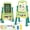 Green, variant on Joyooss Kids Art Easel, 2-in-1 Adjustable Double-Sided Magnetic Chalkboard & Dry Erase Board with Personalized Name Sticker, Art Accessories Included, Ages 3+, Red/Blue/White