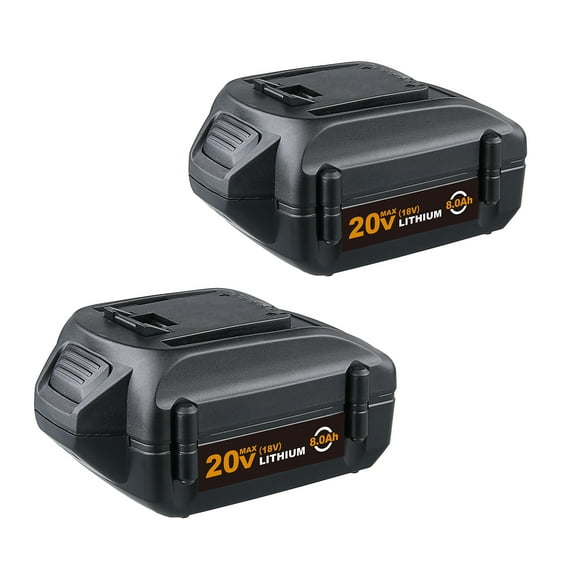 2-Pack 8.0Ah Replacement for Worx 20V Battery WA3520 WA3525 WA3575 WA3578 WA3674 Compatible with Worx Battery 20V Power Share Battery Tools WG151s WG155s WG251s WG255s WG540s WG545s