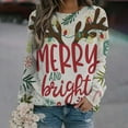 thumbnail image 2 of GHSDFBB Chandails de Noël pour Femmes Mode Loisirs Imprimé Graphique Manches Longues Hauts Mignons Chandail en Molleton Col Rond Cadeau de Noël, 2 of 5