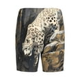 thumbnail image 2 of Lsque Graceful Snow Leopard Mens Sleep Pajama Shorts,Short Pajama Pants, Cotton Ultra-Soft Knit-4X-Large, 2 of 9