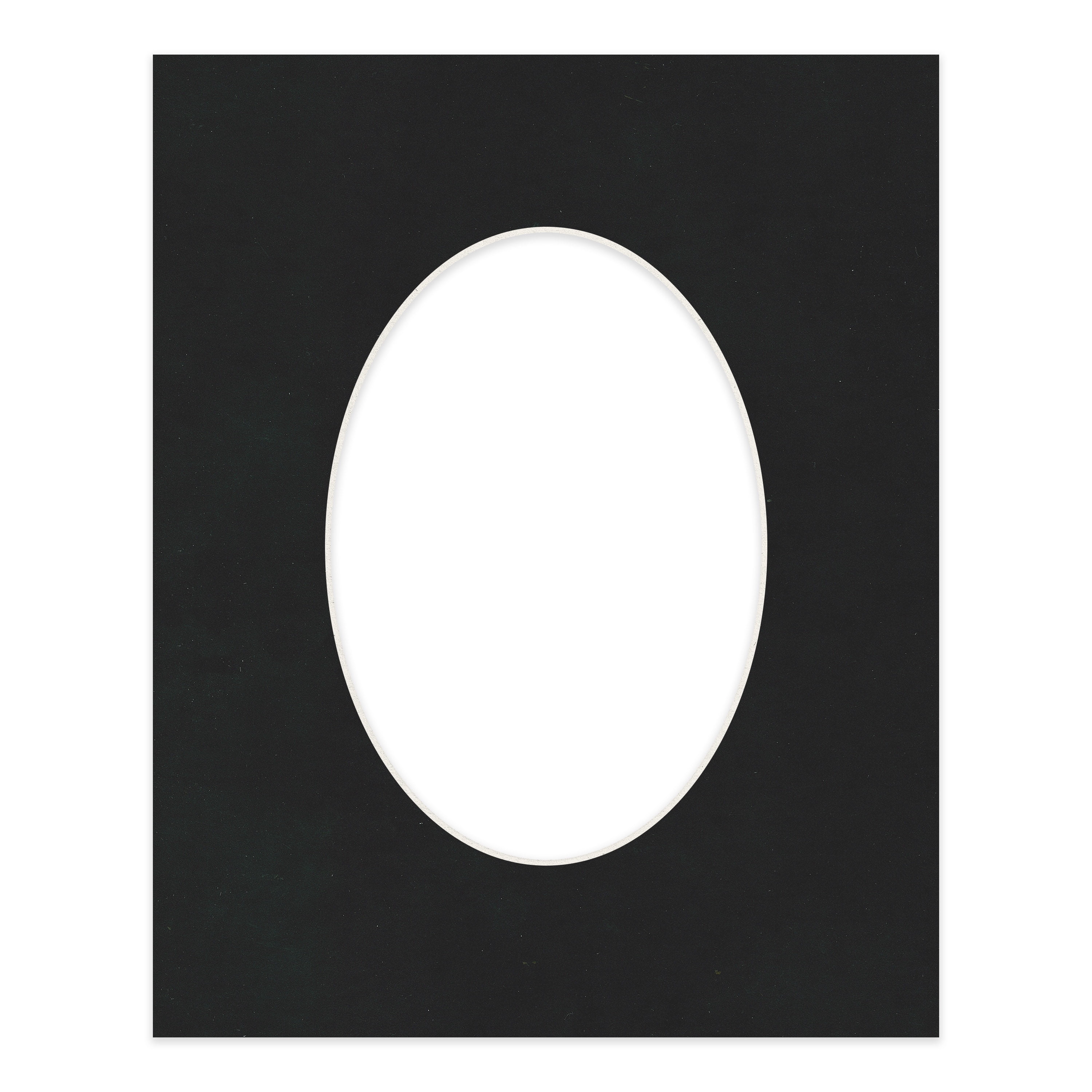 Black Suede Picture Frame Mat for 18x24 Frames - Oval Opening for 15x22 Photos - 1 Mat