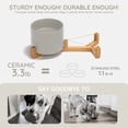 thumbnail image 3 of Spunkyjunky Cuenco De Cerámica Para Perros Y Gatos Con Soporte De Madera, Juego De Agua Y Comida Ponderada Con Esmalte Mate Antideslizante Para Gatos Y Perros Pequeños, 13,5 Onzas, 3 of 5