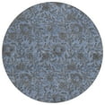 thumbnail image 2 of HomeRoots 586254 8 ft. Round Floral Washable Indoor & Outdoor Area Rug, Blue, Gray & Charcoal, 2 of 5