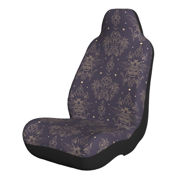 Honeii Golden Bumblebee for Car Seat Covers Full Set, Seat Covers for Cars, Car Seat Protector Waterproof, Leather Car Seat Cushion-1