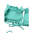 thumbnail image 7 of ZAXARRA Women 2 Piece Strapless Bikini Swimsuits Ruffle Ribbed Bandeau Bikini Set High Cut Bathing Suits, 7 of 7